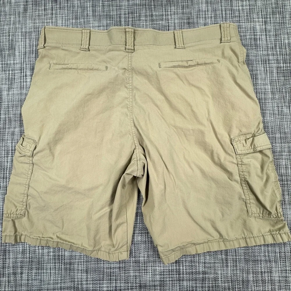 Lot of 2 Wrangler Men's 38 Khaki Cargo Shorts Stretch Outdoor Utility Hiking